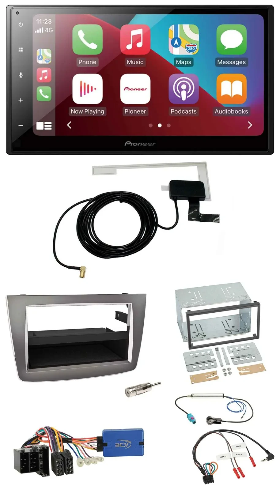 Автомагнитола Pioneer 2-DIN, USB, Bluetooth, DAB, для Alfa Romeo Mito (2013–2018), поддержка управления с руля