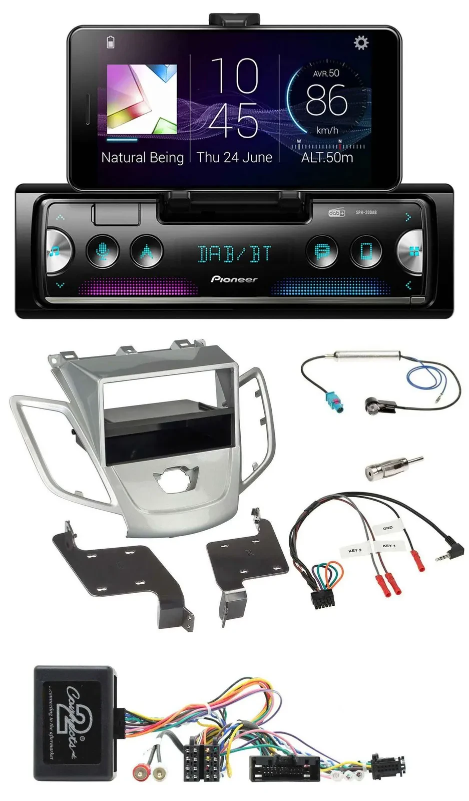 Pioneer USB Lenkrad Bluetooth DAB Autoradio x für Ford Fiesta 2010-13 ohne Displ