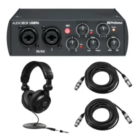 PreSonus AudioBox 96 25th Anniversary Edition Audio/MIDI Interface, Bundle with