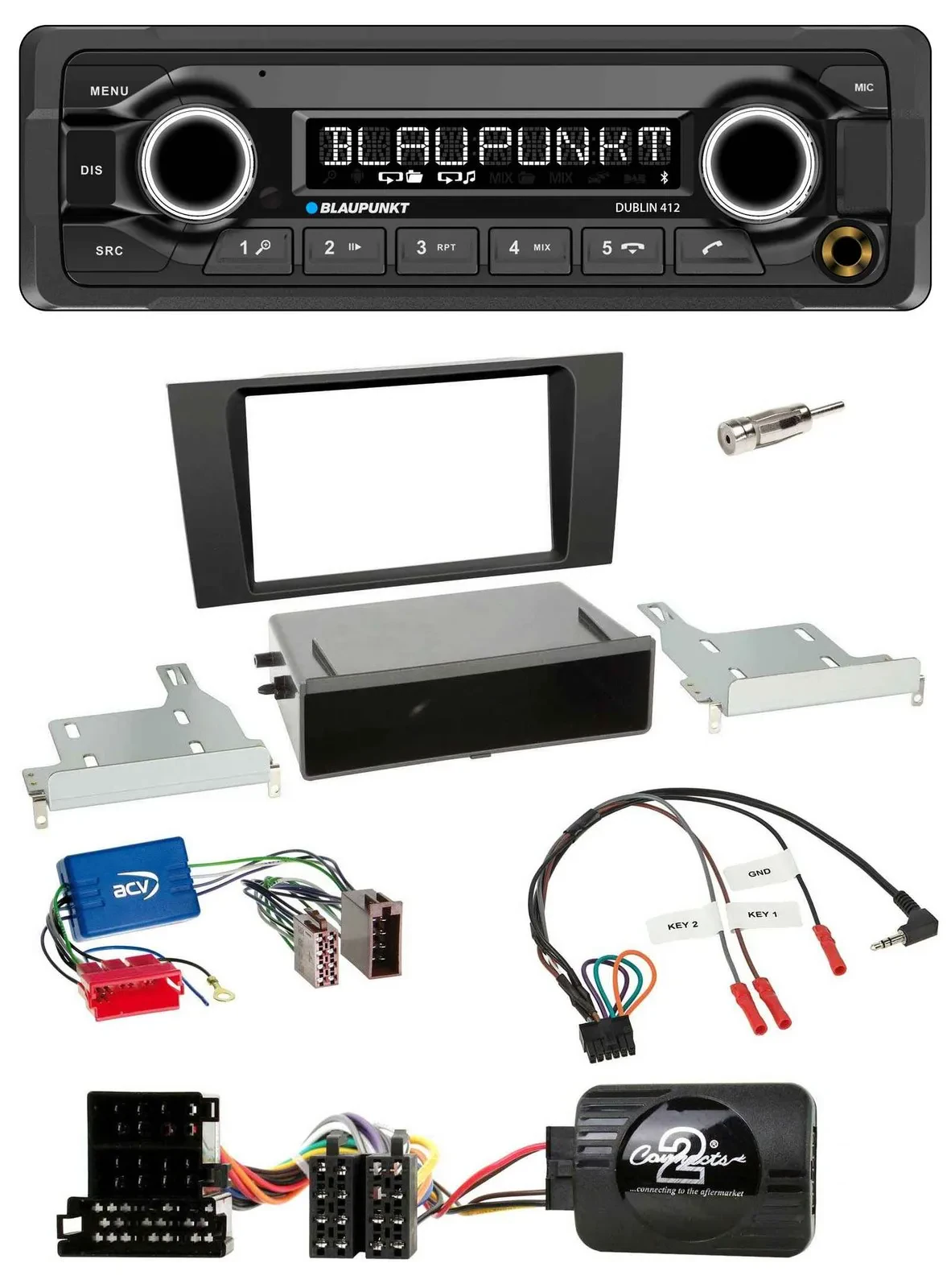 Blaupunkt MP3 Bluetooth USB Lenkrad Autoradio für Audi A4 B5 1999-2001 Aktivsyst