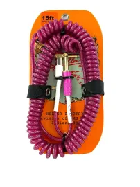 Кабель инструментальный для гитары Henry Heller HECC15-PNK 15 ft (4.6 м), 1/4" витой, розовый