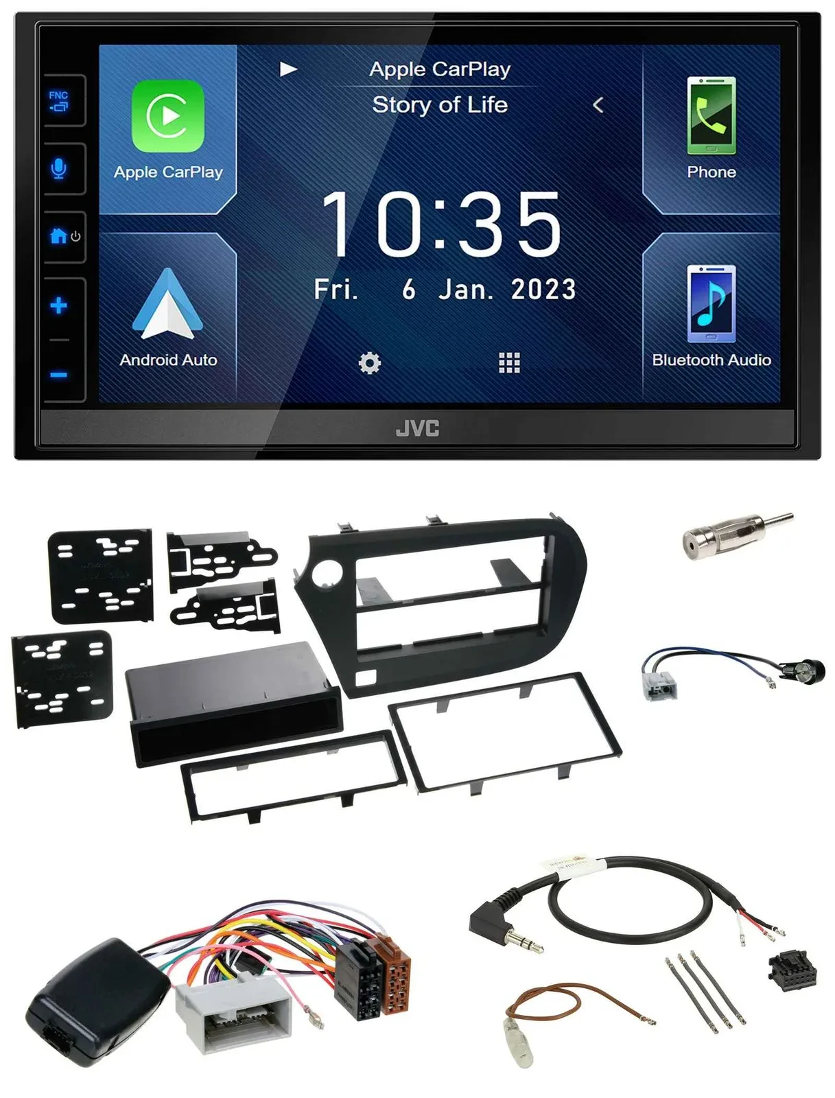 JVC DAB Bluetooth Lenkrad USB 2DIN Autoradio für Honda Insight ZE2 2009-2013