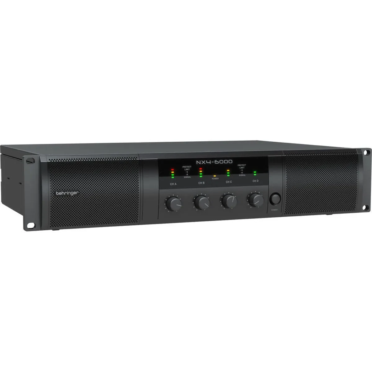 Behringer NX4-6000 Ultra Lightweight 6000W 4-Channel Class-D Power Amplifier, Bu