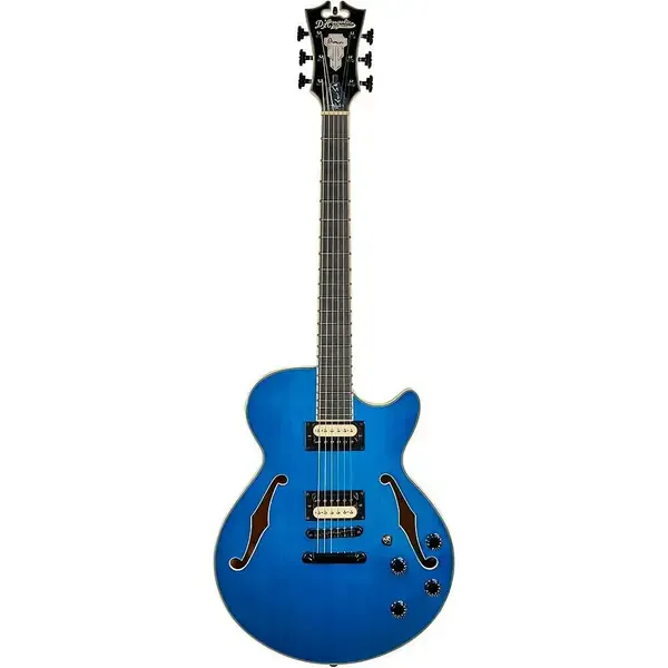 Электрогитара полуакустическая D'Angelico Premier SS Fabrizio Sotti Semi-Hollow Fabrizio Blue