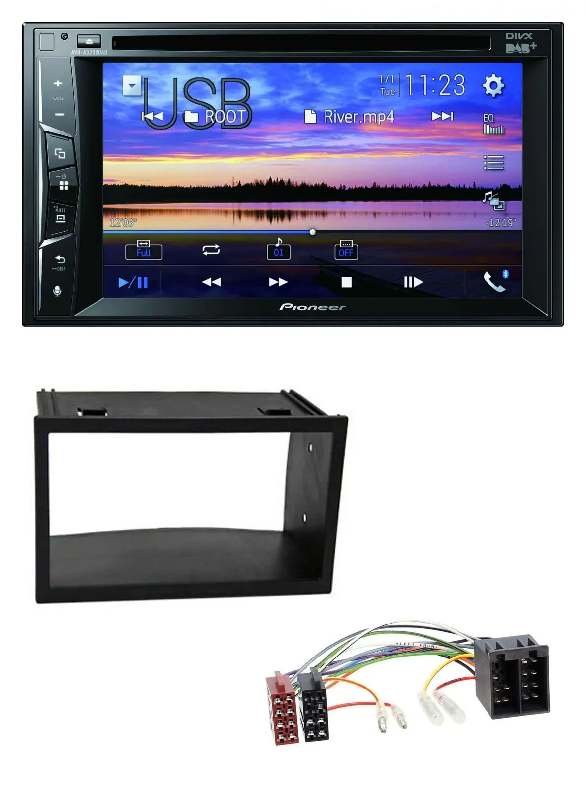 Автомагнитола Pioneer 2-DIN Bluetooth USB DVD DAB MP3 для VW Golf 4/Polo/T4/Fox/Passat