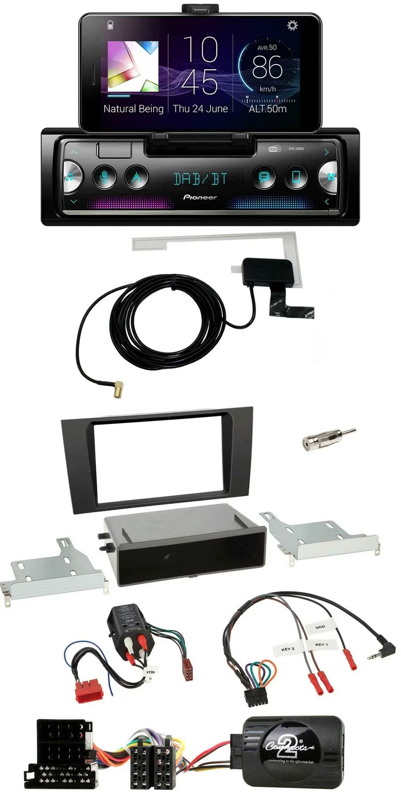 Pioneer DAB Bluetooth Lenkrad USB Autoradio für Audi A4 B5 1999-2001 BOSE Vollak