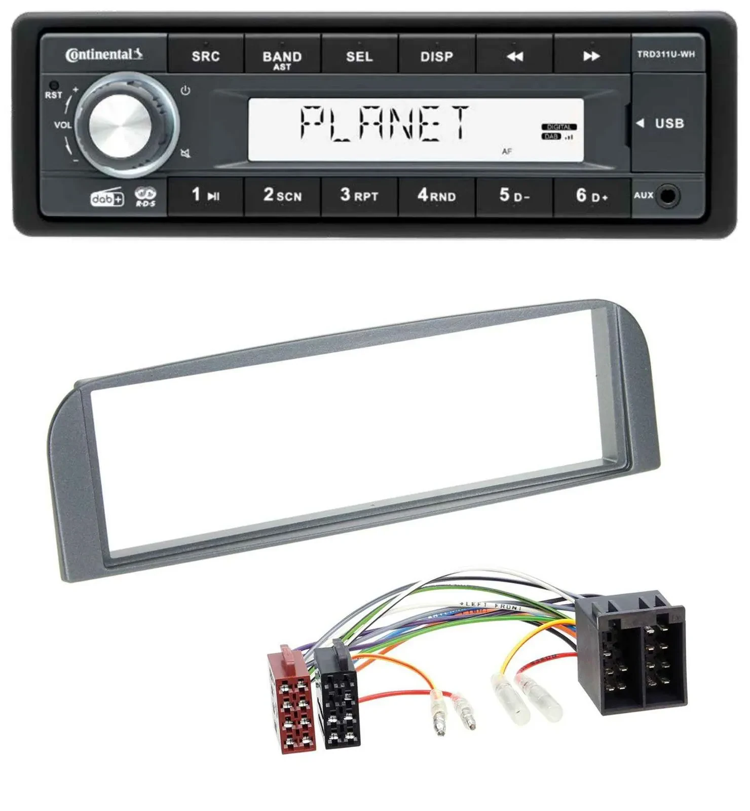 Continental MP3 AUX USB DAB 1DIN Autoradio für Alfa Romeo 147, GT - anthrazit