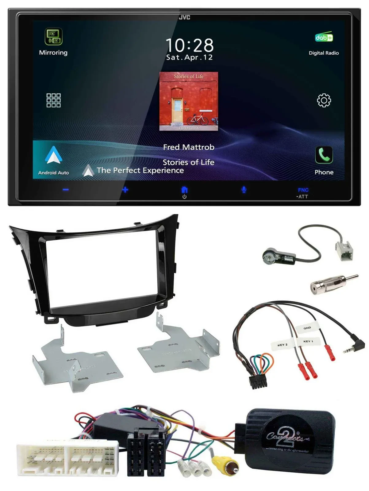 JVC USB Bluetooth 2DIN DAB Lenkrad Autoradio für Hyundai I30 ab 2017