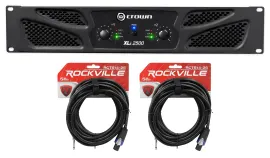 Crown Pro Audio XLi2500 1500w 2 Channel DJ/PA Amplifier+2 Speakon to 1/4" Cables