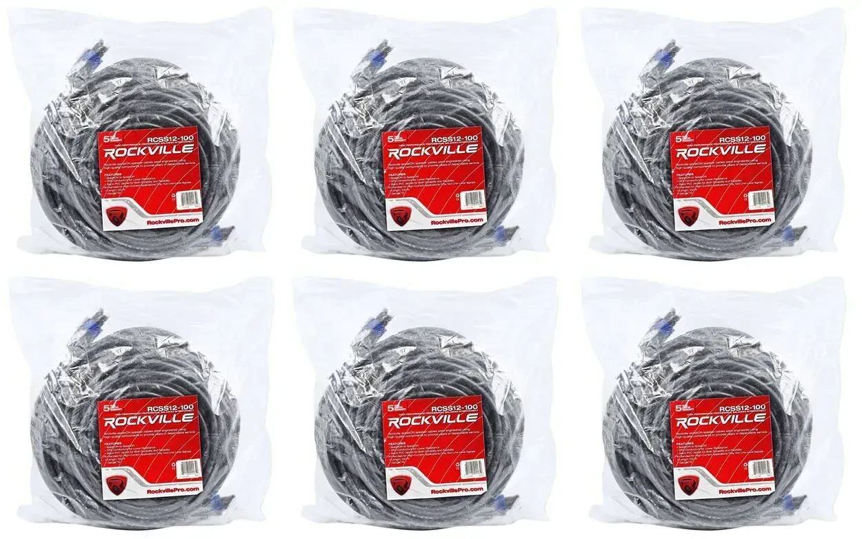 Спикерный кабель Rockville RCSS12100 Black 30.5 м (6 штук)