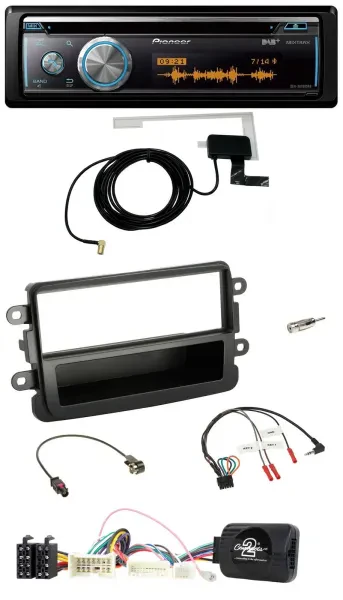 Pioneer Bluetooth DAB Lenkrad USB CD Autoradio für Dacia ab 2012 schwarz