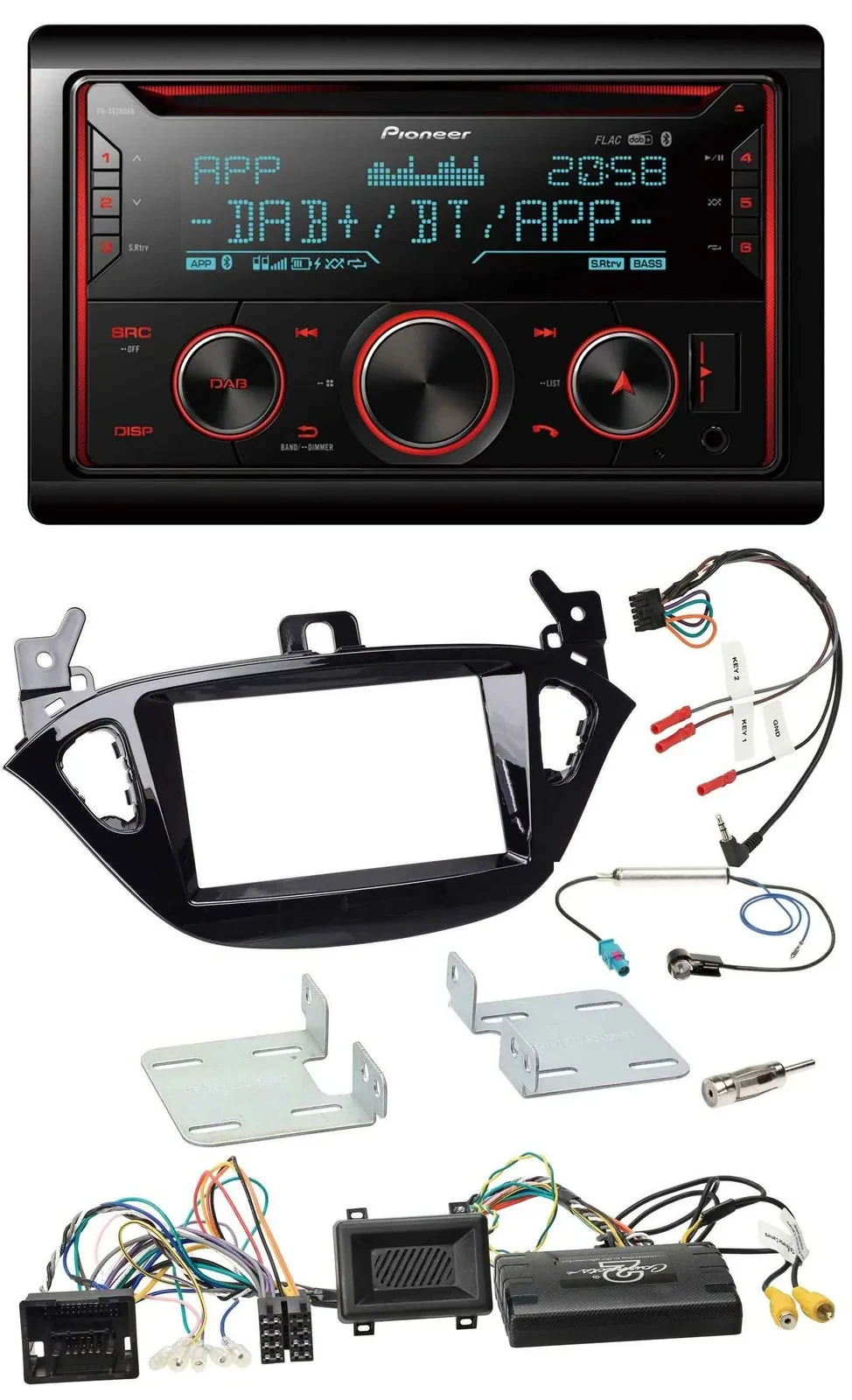 Pioneer 2DIN DAB Lenkrad Bluetooth USB CD Autoradio für Opel Adam Corsa E ab 201