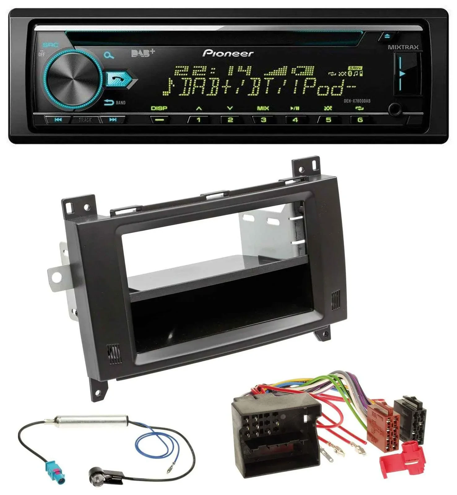Pioneer DAB MP3 CD USB Bluetooth Autoradio für Mercedes Viano Vito 06-14 schwarz