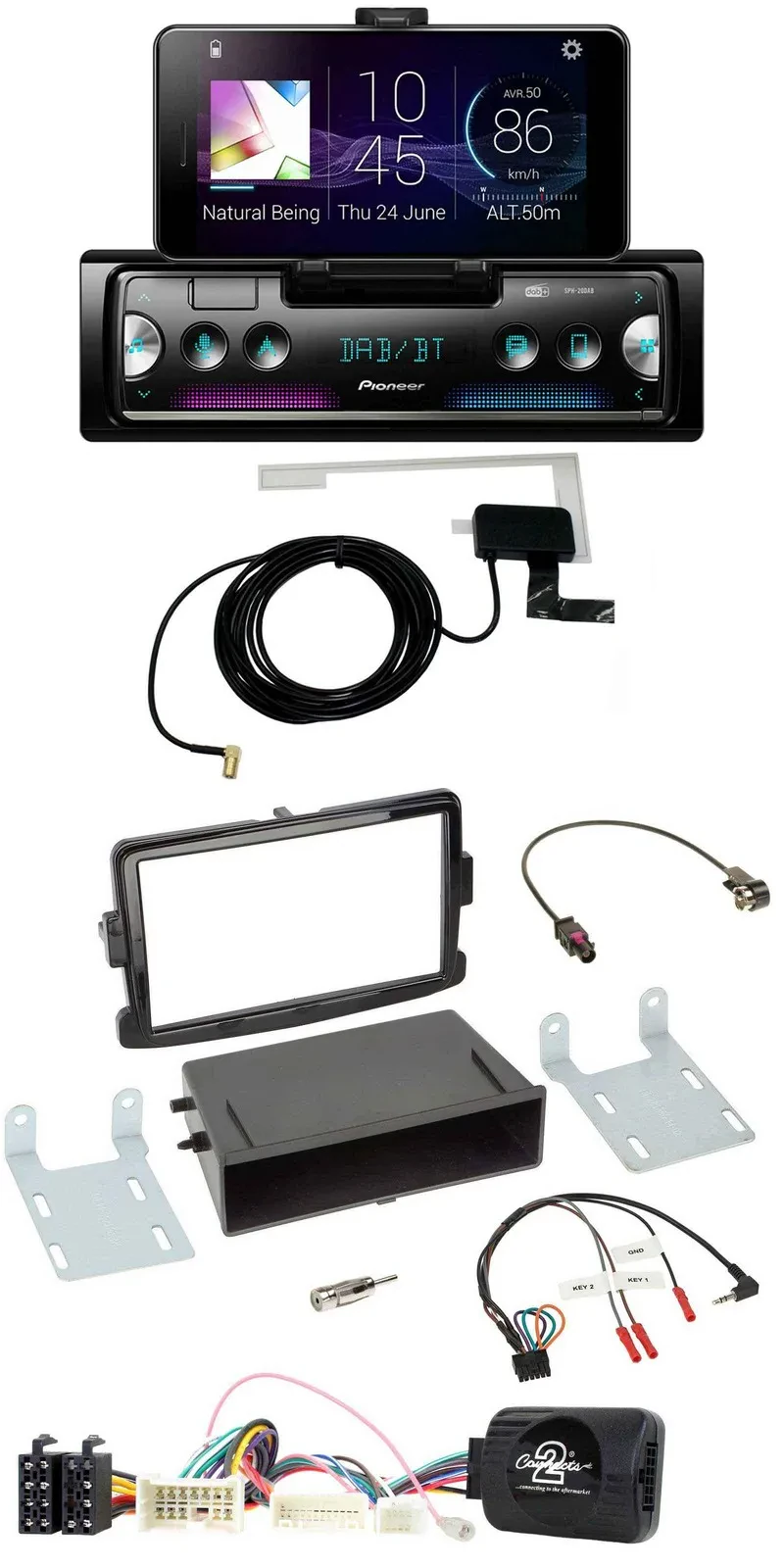 Pioneer DAB Bluetooth Lenkrad USB Autoradio für Dacia Dokker Lodgy Sandero ab 12