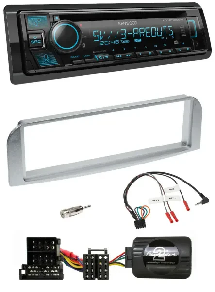 Kenwood Bluetooth USB CD Lenkrad DAB Autoradio für Alfa 147 GT silbergrau