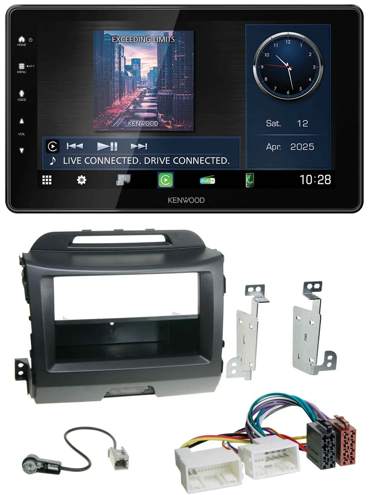 Kenwood MP3 Bluetooth USB DAB Autoradio für Kia Sportage 3 SL 10-15 schwarz