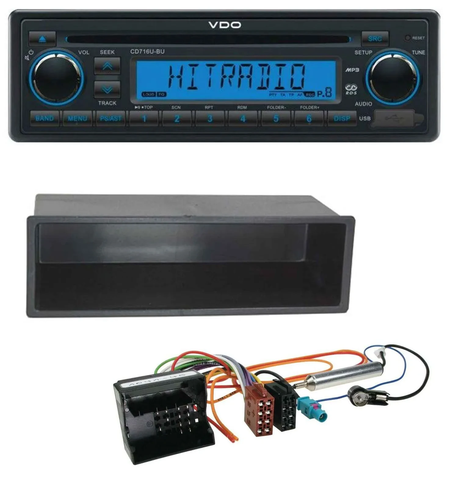 VDO AUX MP3 1DIN CD USB Autoradio für Peugeot 207 307 Expert Partner