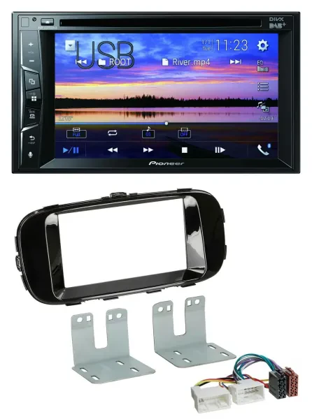 Pioneer Bluetooth 2DIN USB DVD DAB MP3 Autoradio für Kia Soul PS ab 14 piano-sch