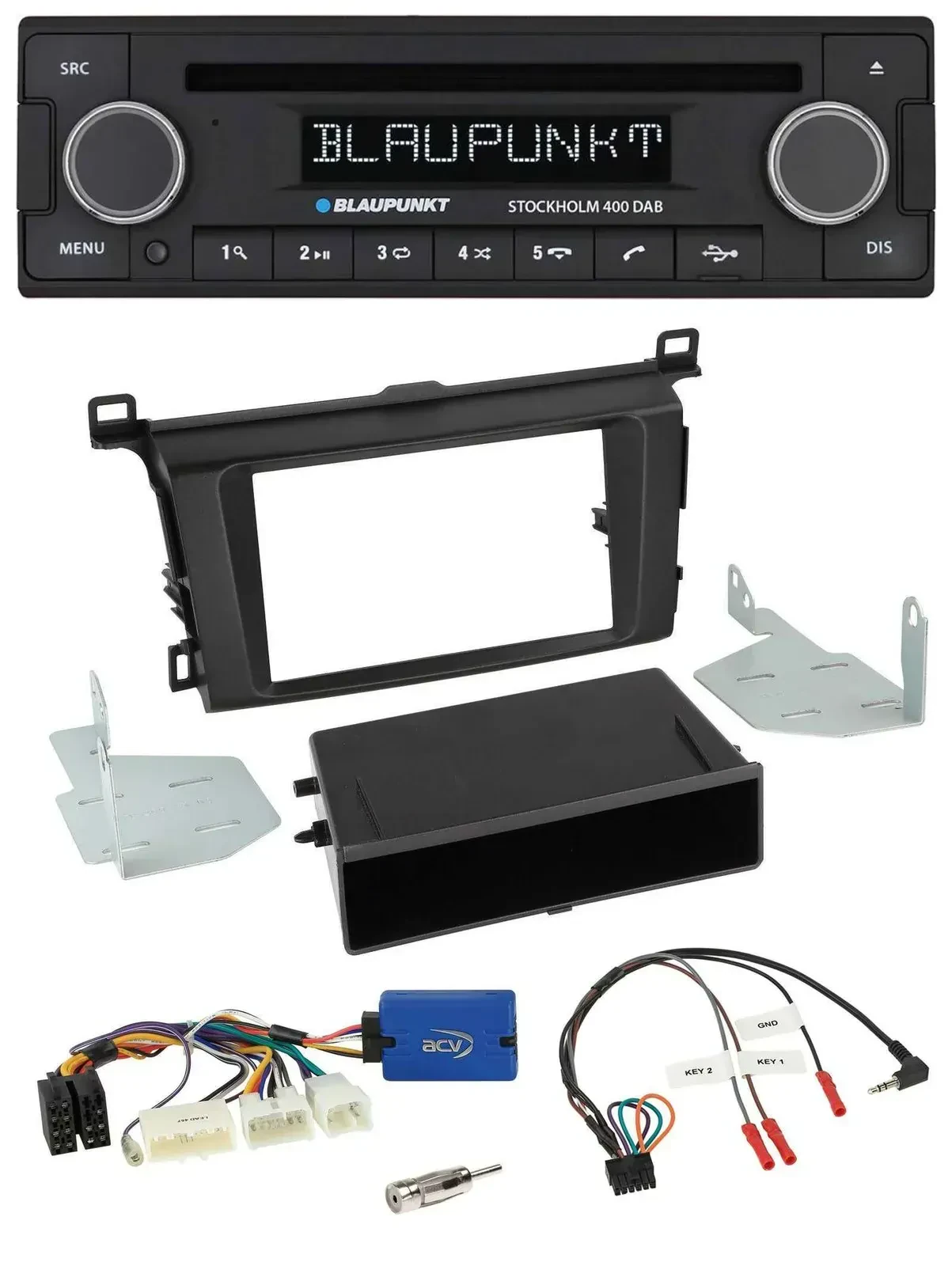 Blaupunkt Lenkrad Bluetooth DAB CD USB Autoradio für Toyota RAV-4 ab 2013
