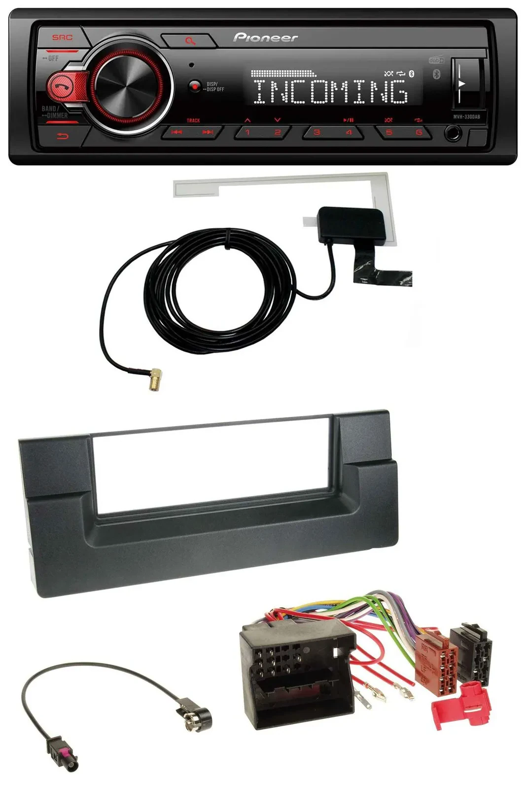 Pioneer MP3 AUX CD DAB USB Autoradio für BMW 5er (E39) X5 (E53) Quadlock