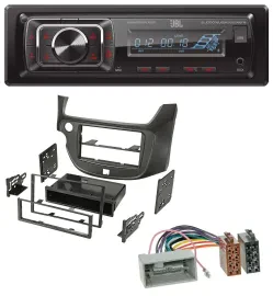 JBL SD AUX MP3 USB Bluetooth Autoradio für Honda Jazz (ab 2009) dunkelgrau