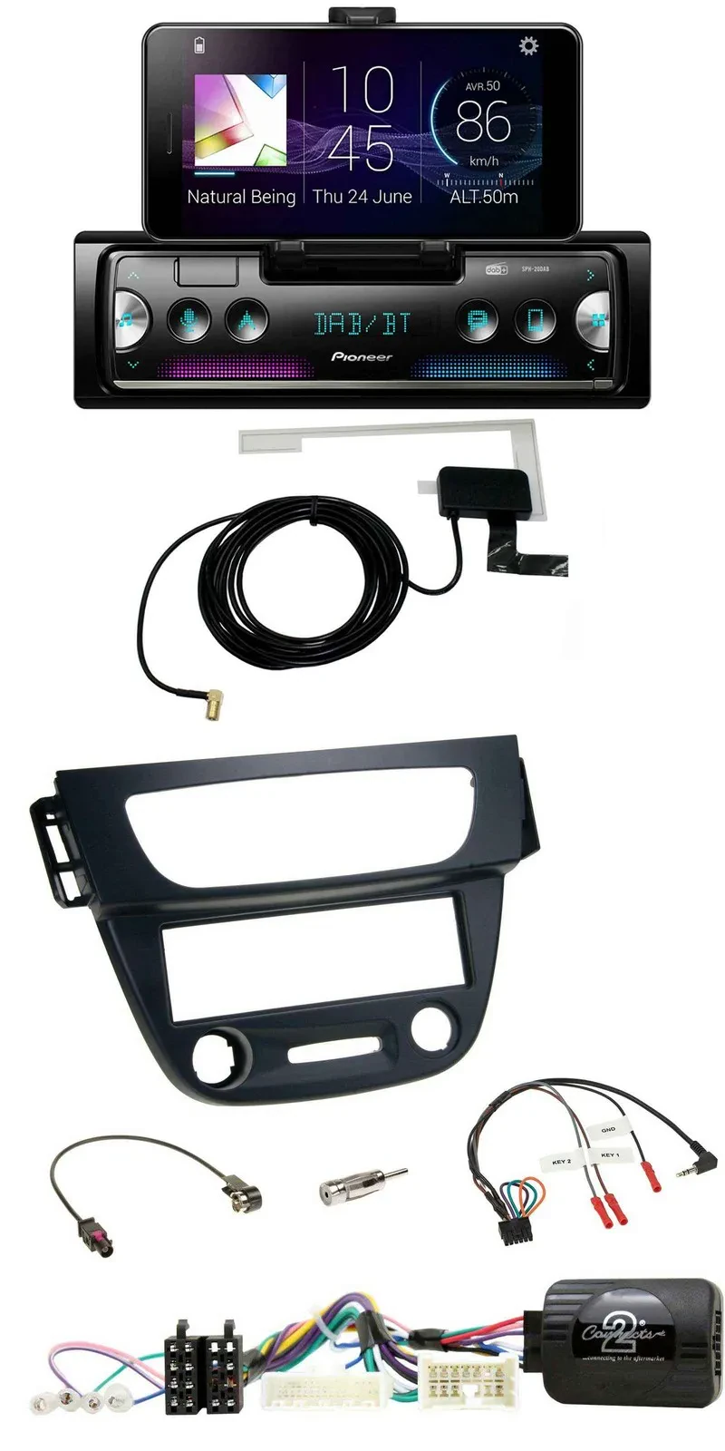 Автомагнитола для Renault Megane/Fluence 2012–2014 Pioneer DAB, Bluetooth, USB, поддержка управления на руле