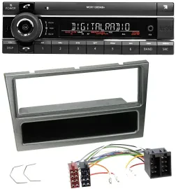 Kienzle Bluetooth MP3 USB DAB Autoradio für Opel Corsa C ISO 2000-2004 aluminium