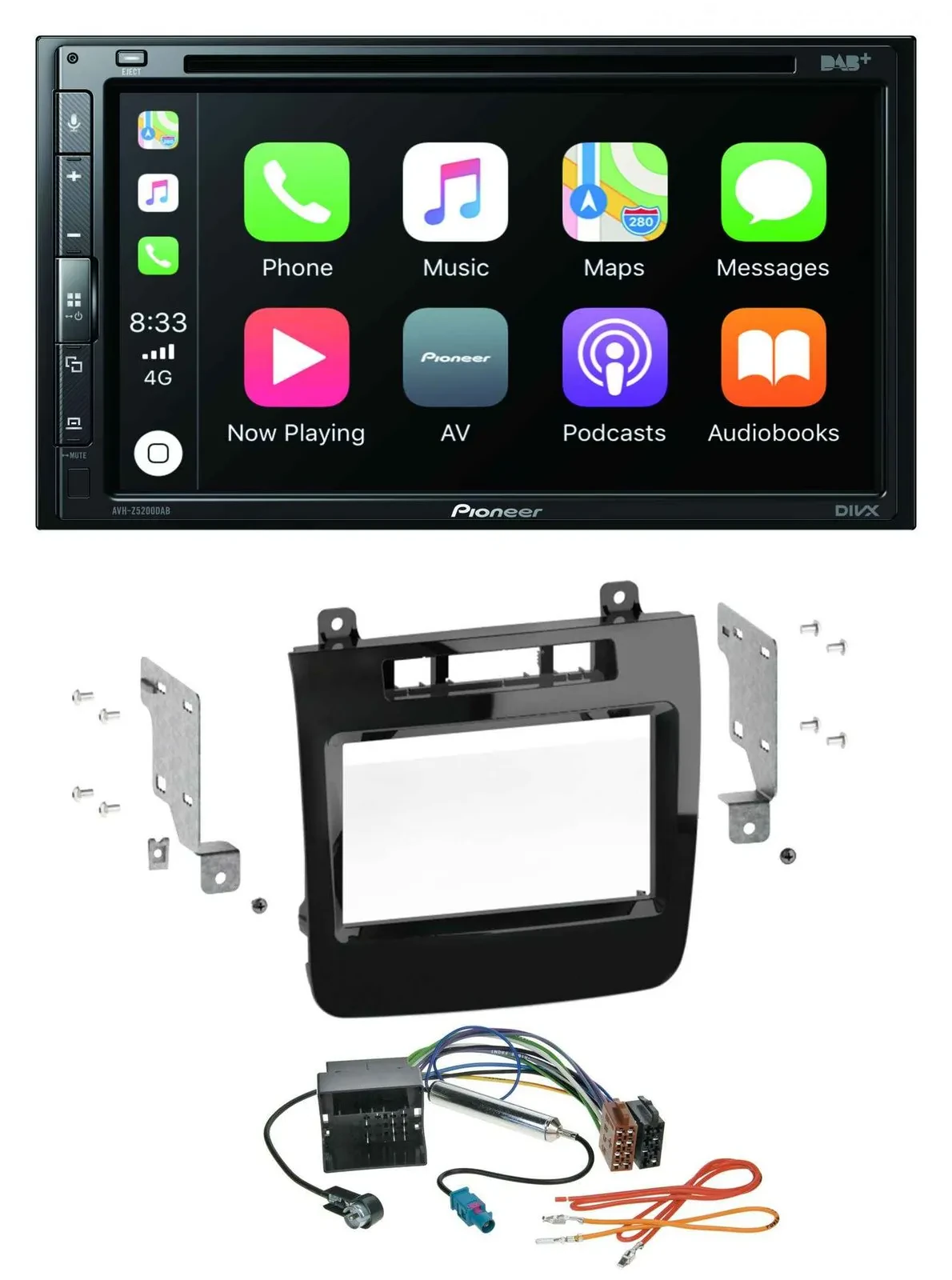 Pioneer DVD 2DIN MP3 DAB Bluetooth USB Autoradio für VW Touareg (2010-2014)