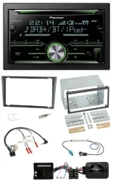 Автомагнитола Pioneer 2DIN, Bluetooth, DAB, USB, CD, для Opel Corsa C (2004–2006), поддержка управления с руля