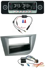 Dietz MP3 DAB Bluetooth USB Autoradio für Seat Leon ab 05 dunkelgrau metallic
