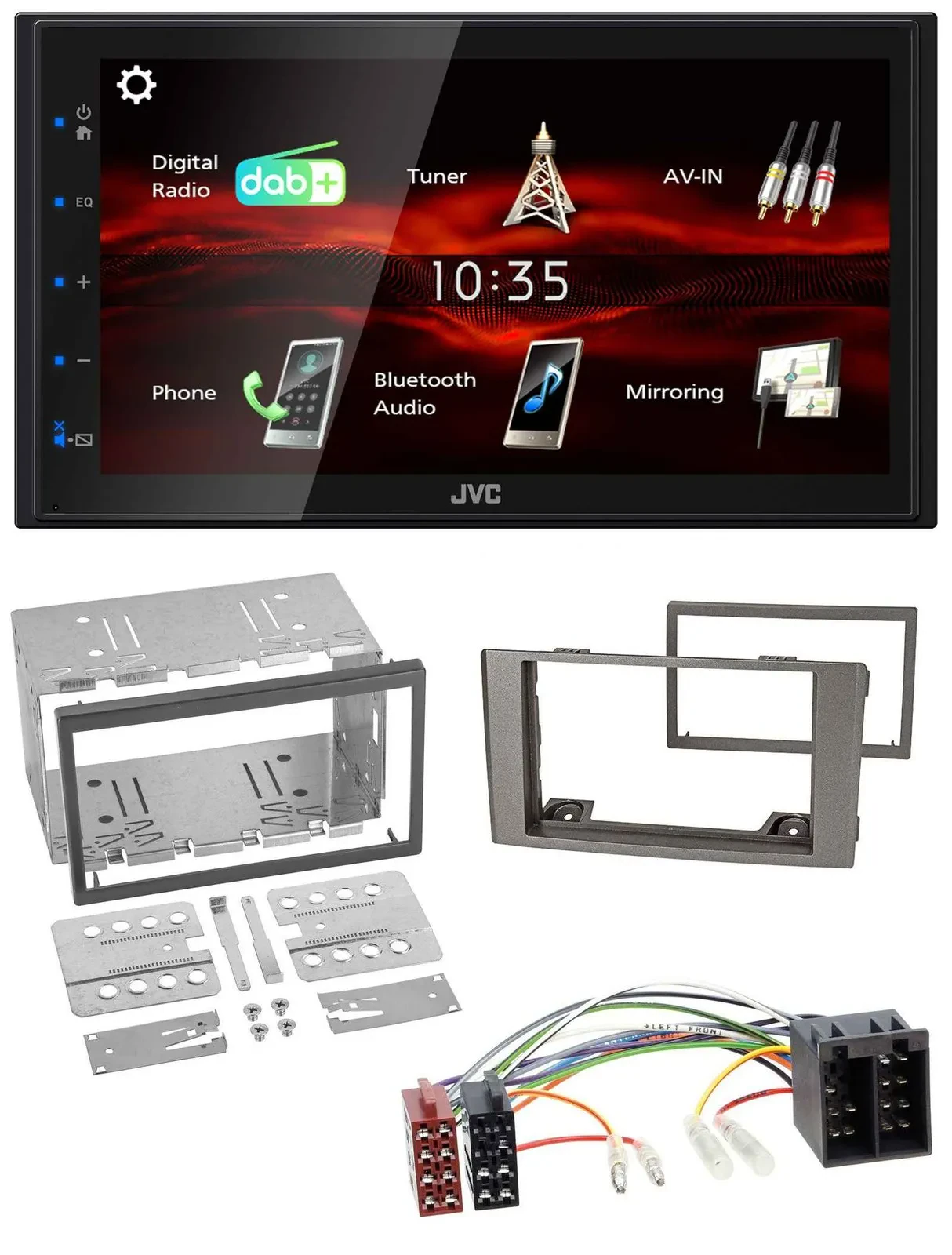JVC USB Bluetooth MP3 DAB 2DIN Autoradio für Iveco Daily 2006-2014 silber