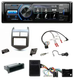 JVC Bluetooth Lenkrad USB DAB Autoradio für Chevrolet Aveo ab 11 dunkelgraumetal