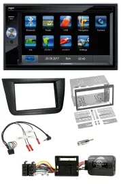 Blaupunkt Lenkrad USB Bluetooth TMC 2DIN Navigation für Seat Altea Toledo schwar