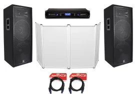 (2) JBL JRX225 Dual 15" 4000 Watt DJ/PA Speakers+Crown Amplifier+Cables+Facade