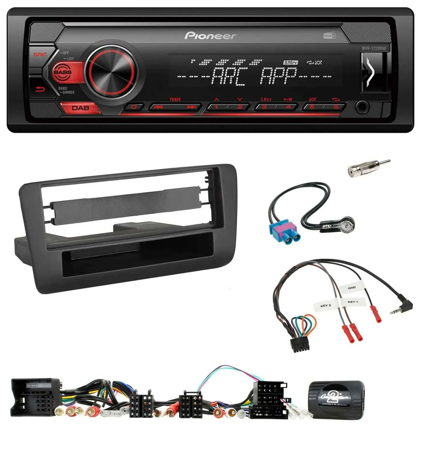 Pioneer DAB 1DIN MP3 Lenkrad USB Autoradio für Audi A1 (2010-2019)