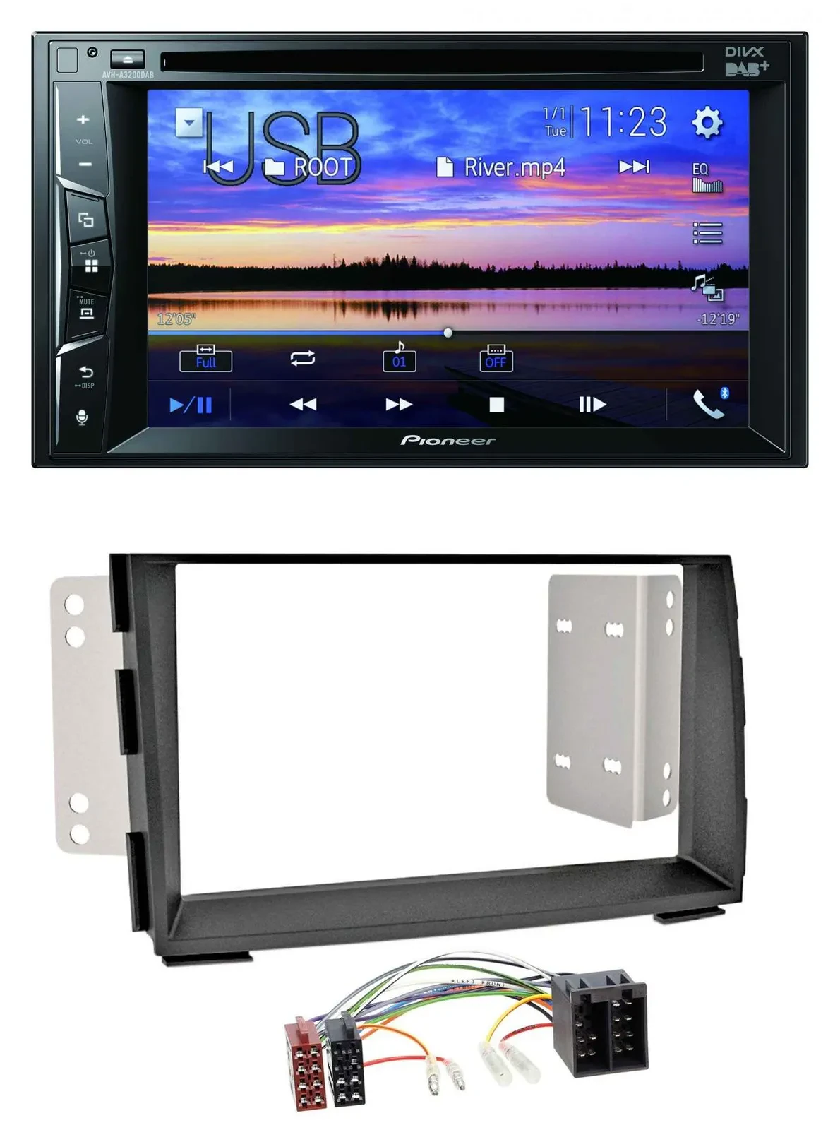 Pioneer Bluetooth 2DIN USB DVD DAB MP3 Autoradio für Kia Venga (YN, ab 2009)