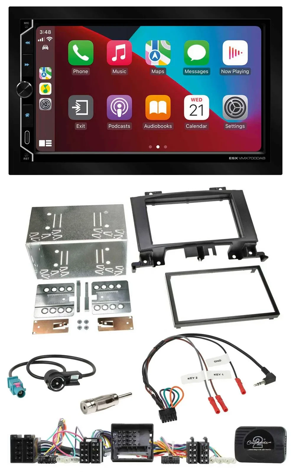 Автомагнитола ESX 2 DIN, DAB, USB, Bluetooth, управление с руля, для Mercedes Sprinter Audio 5/20/50