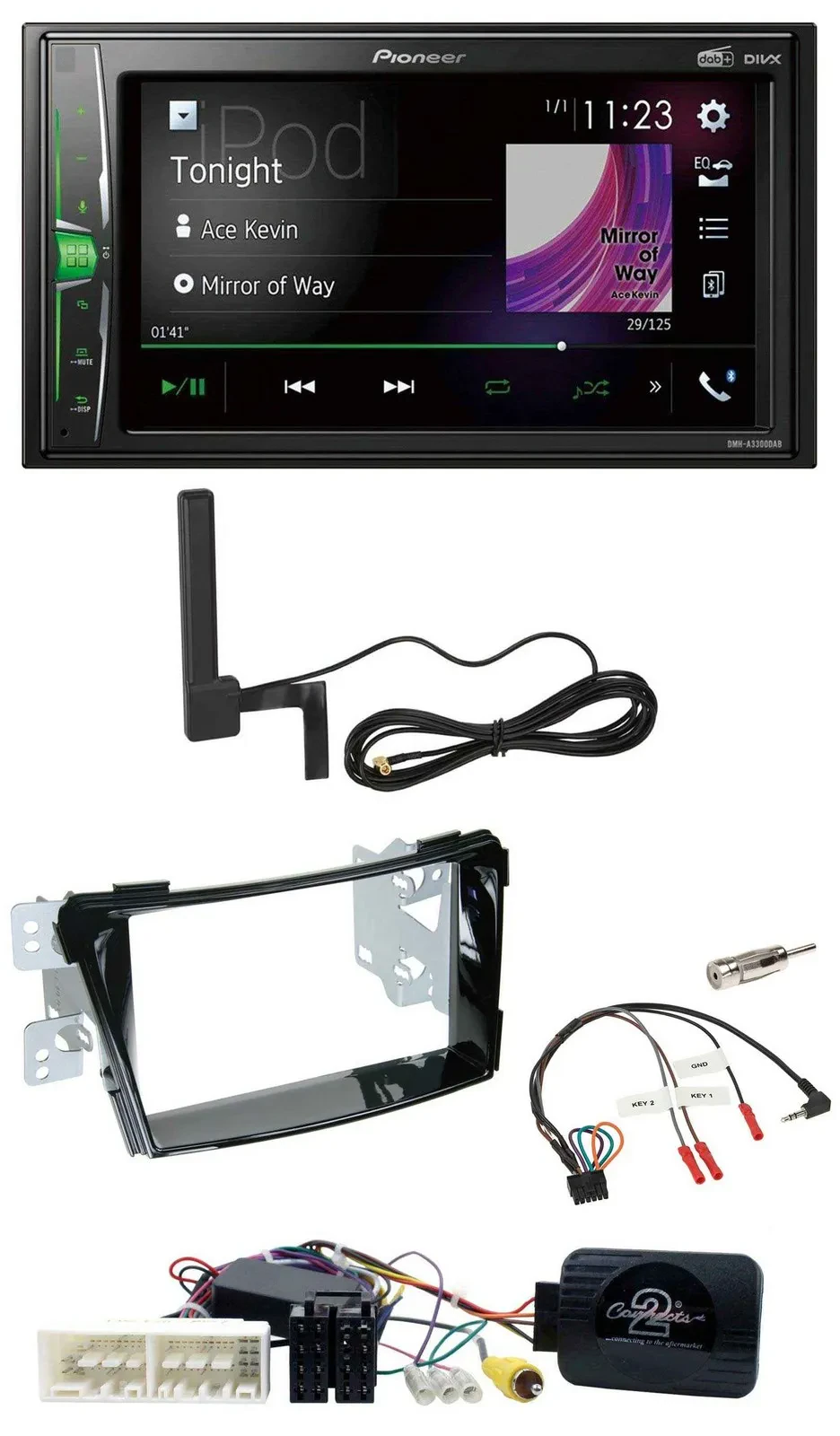 Автомагнитола для Hyundai i40 (с 2016) Pioneer 2DIN, DAB, Bluetooth, MP3