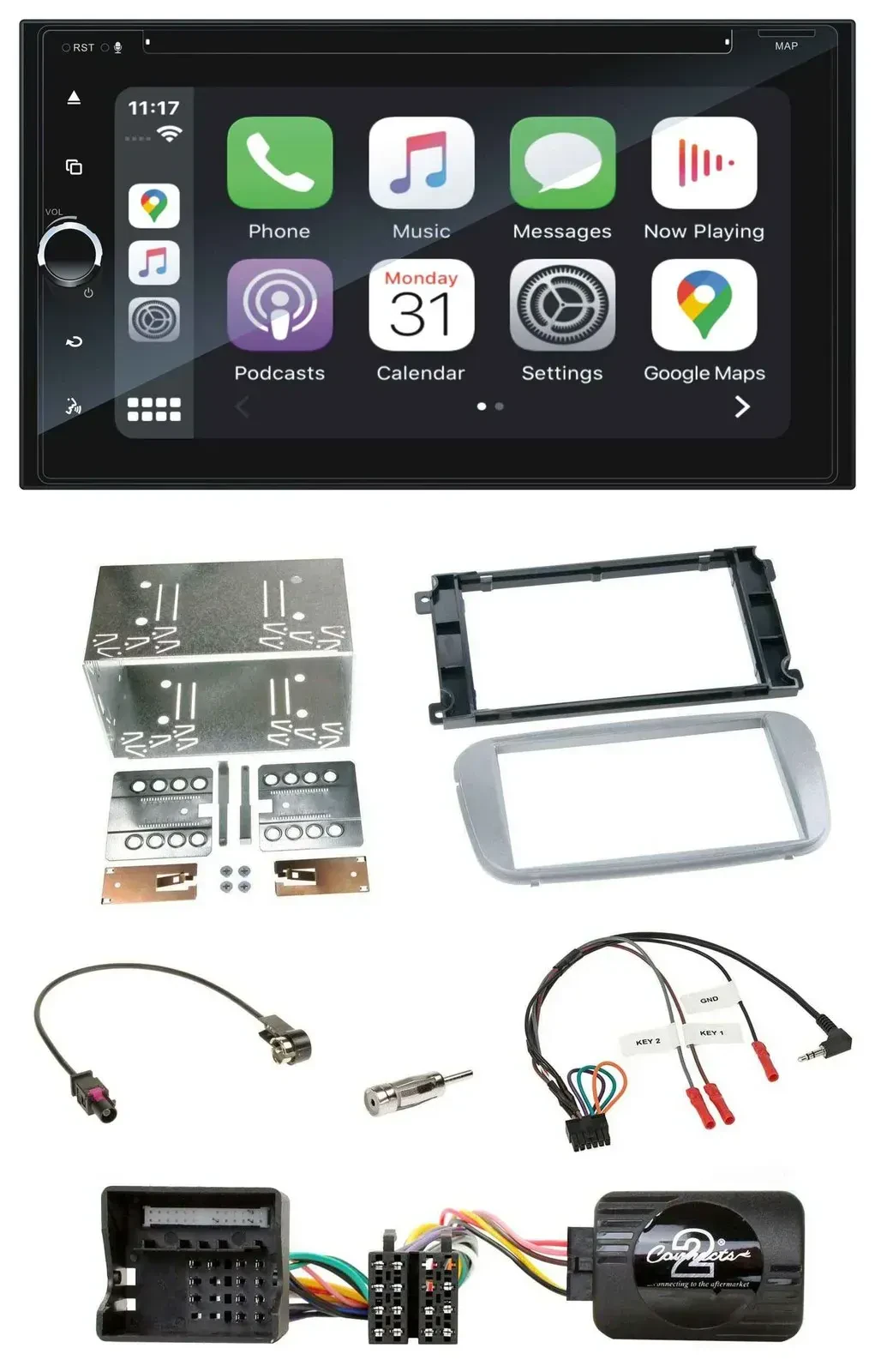 Blaupunkt USB DAB Bluetooth 2DIN TMC Lenkrad Navigation für Ford Mondeo S-Max 07
