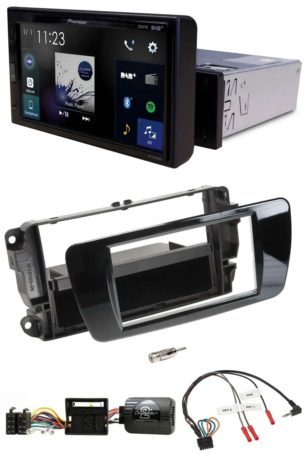 Автомагнитола Pioneer DAB Bluetooth USB для Seat Ibiza, цвет черный (рояльный лак)