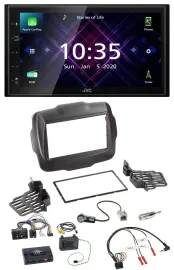JVC DAB 2DIN Lenkrad Bluetooth USB Autoradio für Jeep Renegade ab 2015