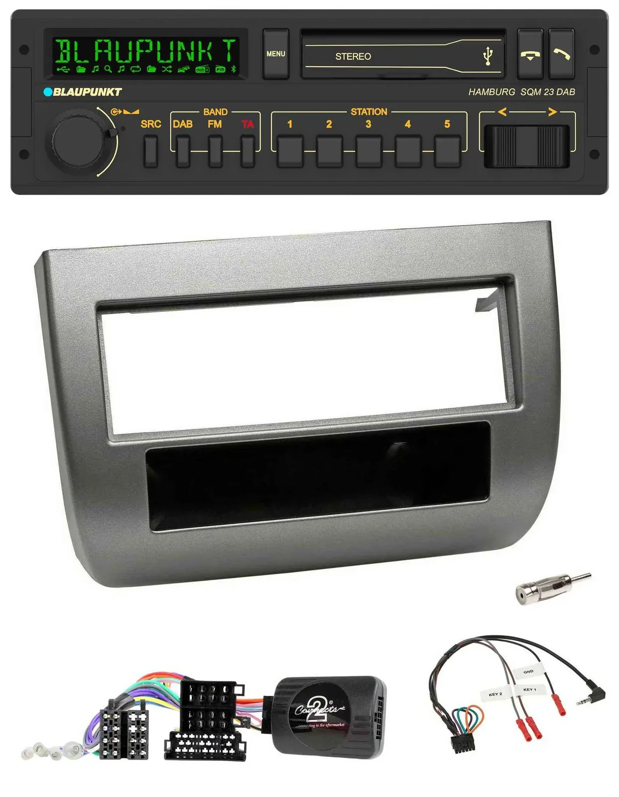Blaupunkt USB DAB Bluetooth Lenkrad Autoradio für Lancia Y 843 2005-2011 anthraz
