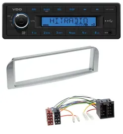 VDO AUX 1DIN MP3 USB Autoradio für Alfa Romeo 147, GT - silbergrau