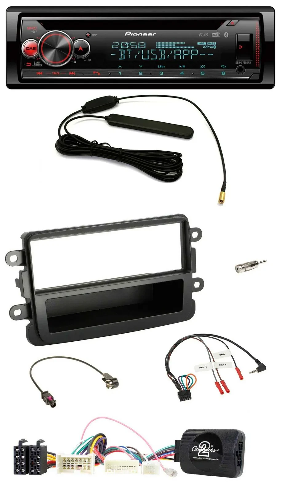 Автомагнитола Pioneer USB DAB Bluetooth CD для Dacia с 2012 черный