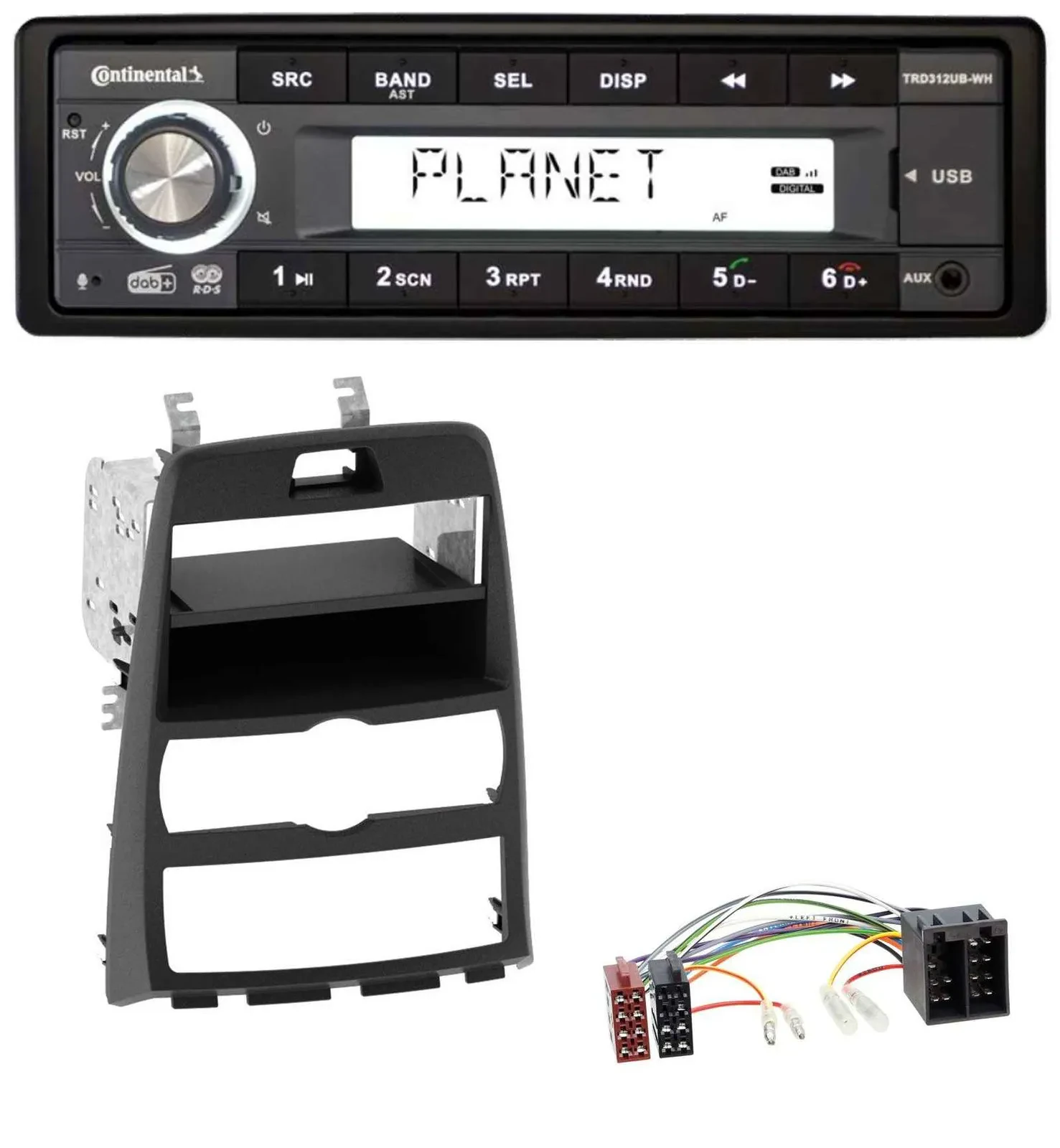 Continental USB 1DIN AUX DAB MP3 Autoradio für Hyundai Genesis BK 10-12 Klimaaut
