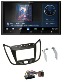 Kenwood Bluetooth 2DIN USB DAB MP3 Autoradio für Ford C-Max (ab 10) braun