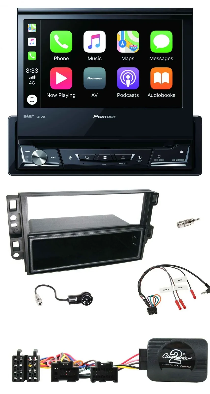 Pioneer DVD Bluetooth DAB USB Lenkrad Autoradio für Chevrolet Aveo Captiva 2006-
