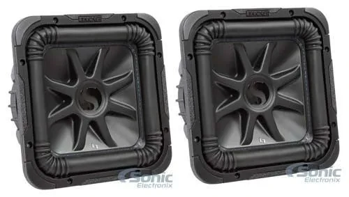 2) Kicker L7S Solo-Baric 10" 2400W DVC Square Car Subwoofer Power Package