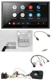 Автомагнитола для Dacia (с 2012) Pioneer 2-DIN, USB, DAB, Bluetooth, светло-серебристая, поддержка управления на руле