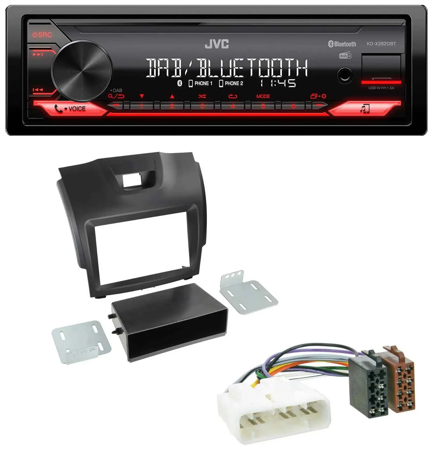 JVC Bluetooth USB DAB MP3 Autoradio für Isuzu D-Max (2012-2020)